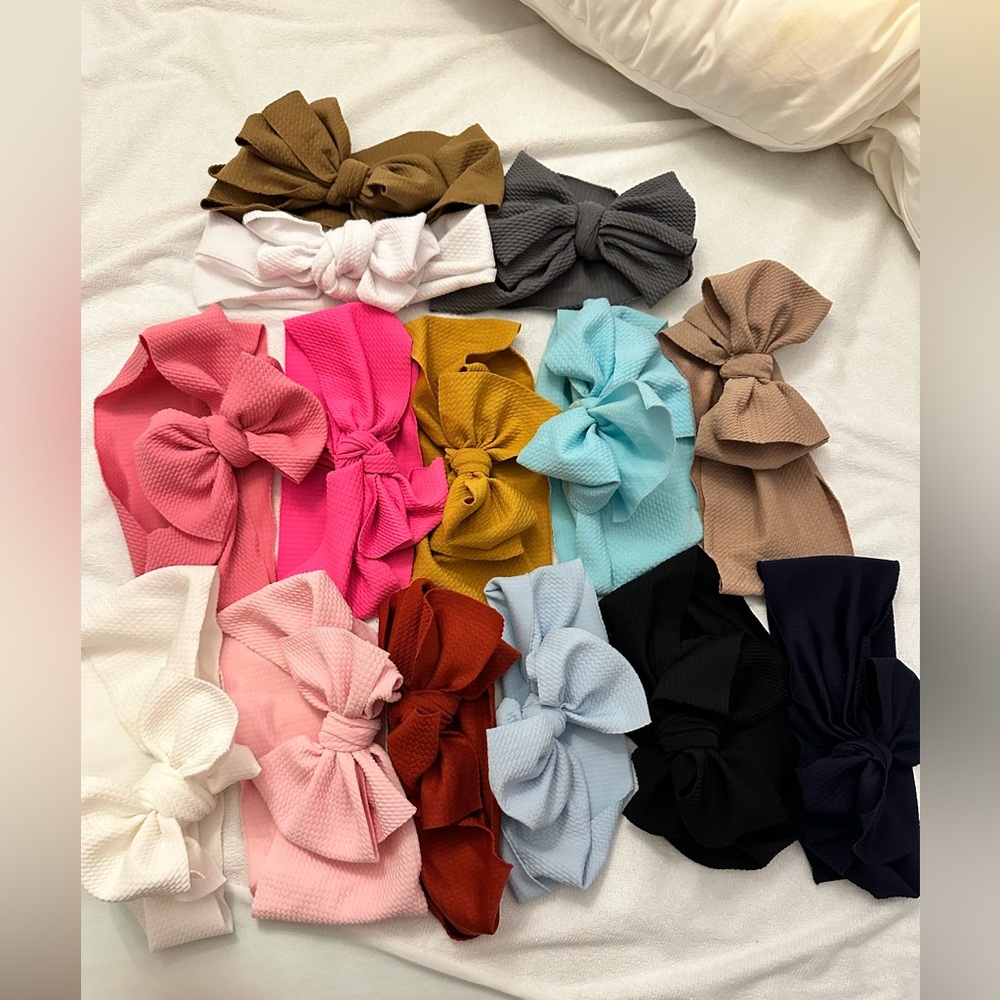 Colorful Kids Bow Headband Set